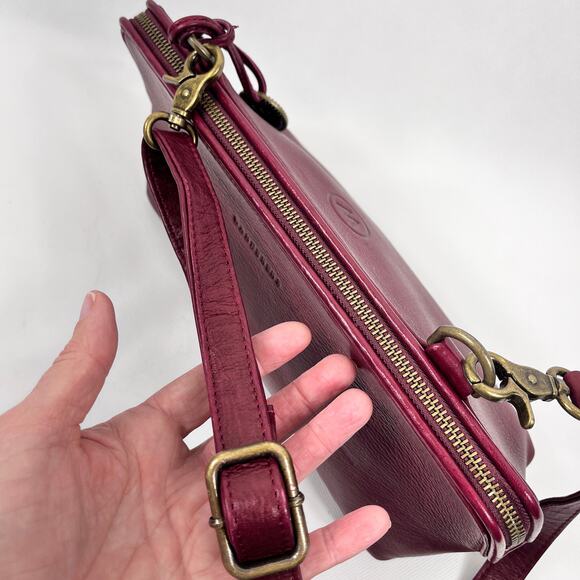 Wanderers Travel Co Crossbody Bag Marianna Burgundy Leather Handbag - Picture 6 of 16